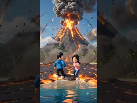 Seve me from Volcano 🌋And Trapped in a cave with a MONSTER 😱 #scary #animation