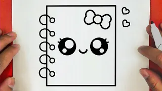 كيفية رسم نوتة يومية كيوت وسهلة خطوة بخطوة / رسم سهل / تعليم الرسم للاطفال || Cute Notebook Drawing