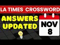LA Times Crossword Puzzle Answers for November 8 2024 LA Times Friday Crossword Nov 8 2024