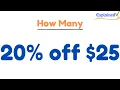 What is 20 off 25 20 Percent Off 25 Dollars