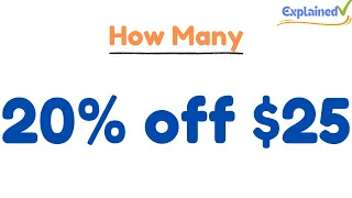 What is 20 off 25 20 Percent Off 25 Dollars