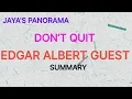 DON T QUIT - A POEM BY EDGAR ALBERT GUEST