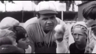 Babe Ruth Teaching Kids How To Throw A BaseBall