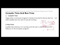 17 Compile Time Vs Run Time