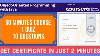 Object Oriented Programming With Java Coursera Guided Project Quiz Answers