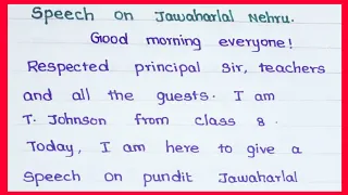 excellent speech on jawaharlal nehru in english english speech jsj jesy education