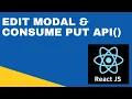 Edit Modal Window Consume Put API Method