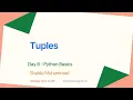 Lecture 8 Tuples in Python Python Ramzan Free Online Course in Pashto 2025