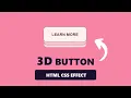 Amazing Button 3D Click Effect Using Only HTML CSS How to create 3D Button Click Effect HTML CSS