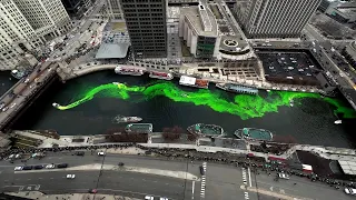 Chicago River dyed green for St Patrick s Day 2023