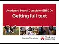 Academic Search Complete - Getting full text