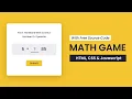 Math Game With Javascript HTML CSS Javascript Project