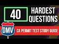 California Permit Test Study Guide 2026 40 Hardest Questions