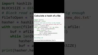 Calculate a hash of a file