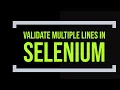 VALIDATE MULTIPLE LINES IN SELENIUM FILE OPERATIONS BUFFERED READER