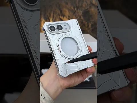 iPhonefold Foldable Screen Spider Web Mech# Metal Phone Case Frameless Bare Phone Feel Rotating
