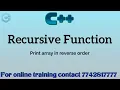 recursion in c in Hindi print array reverse
